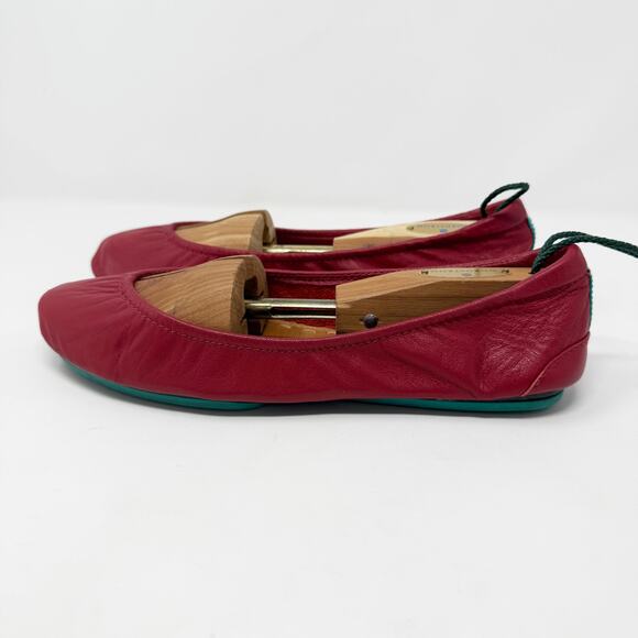 Tieks Red Leather Foldable Ballet Flats Women's Size 9 EUC - Picture 3 of 8